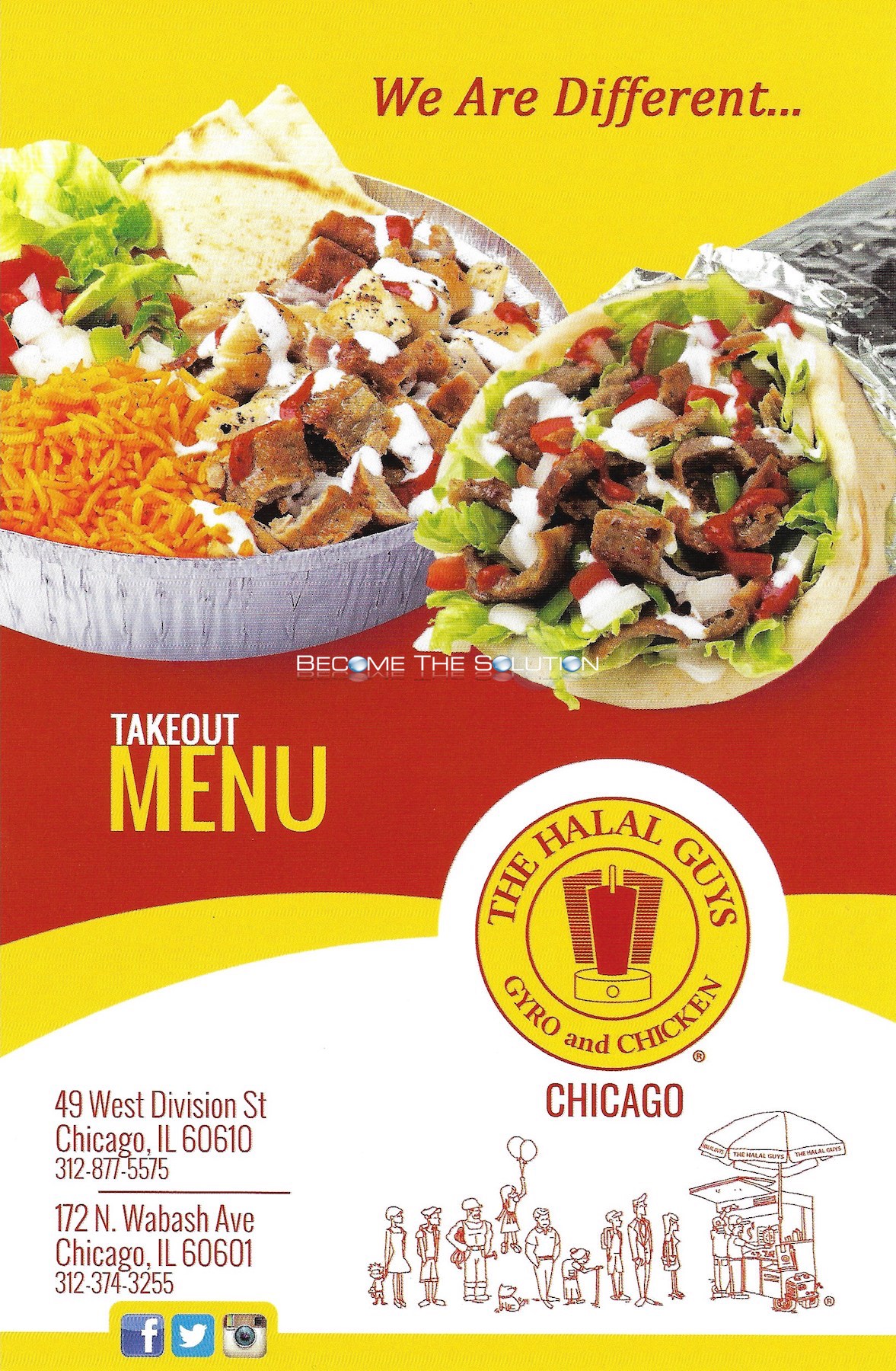 The Halal Guys Carry Out Menu Chicago (Scanned Menu With Prices)